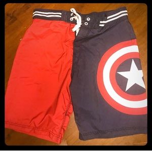 Men’s Marvel Captain America Swim Trunks